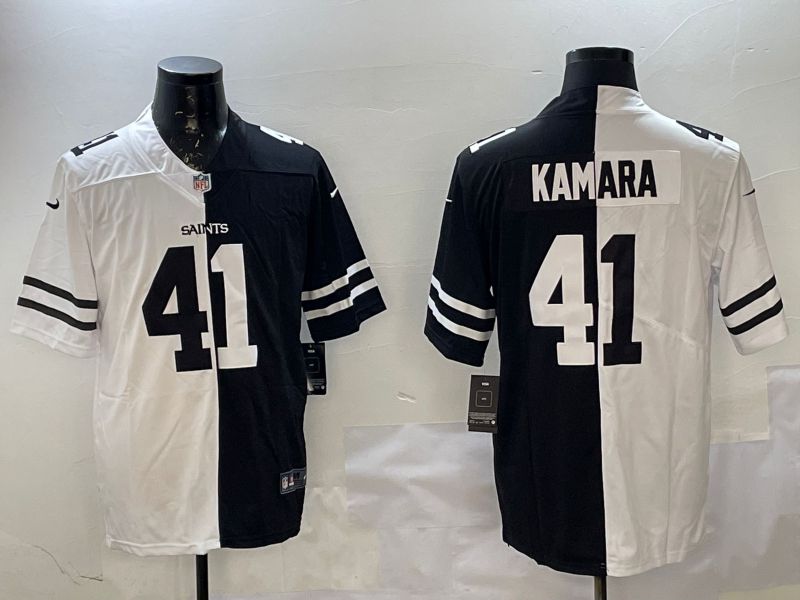 Men New Orleans Saints #41 Kamara White Black Fashion 2025 Nike Limited NFL Jersey style 1